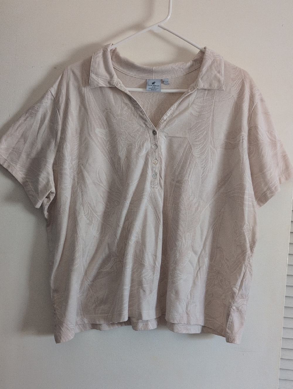 Caribbean Joe Tan/Sand Color Polo Shirt 3x
